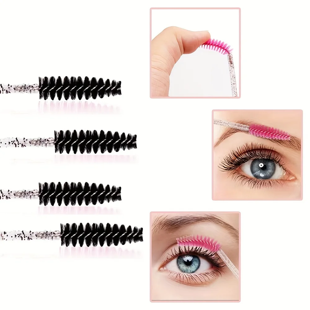 Wholesale 50Pcs Reusable Eyelash Mascara Wands in Tubes Eyebrow Applicator Dust-proof Storage Lash Tools