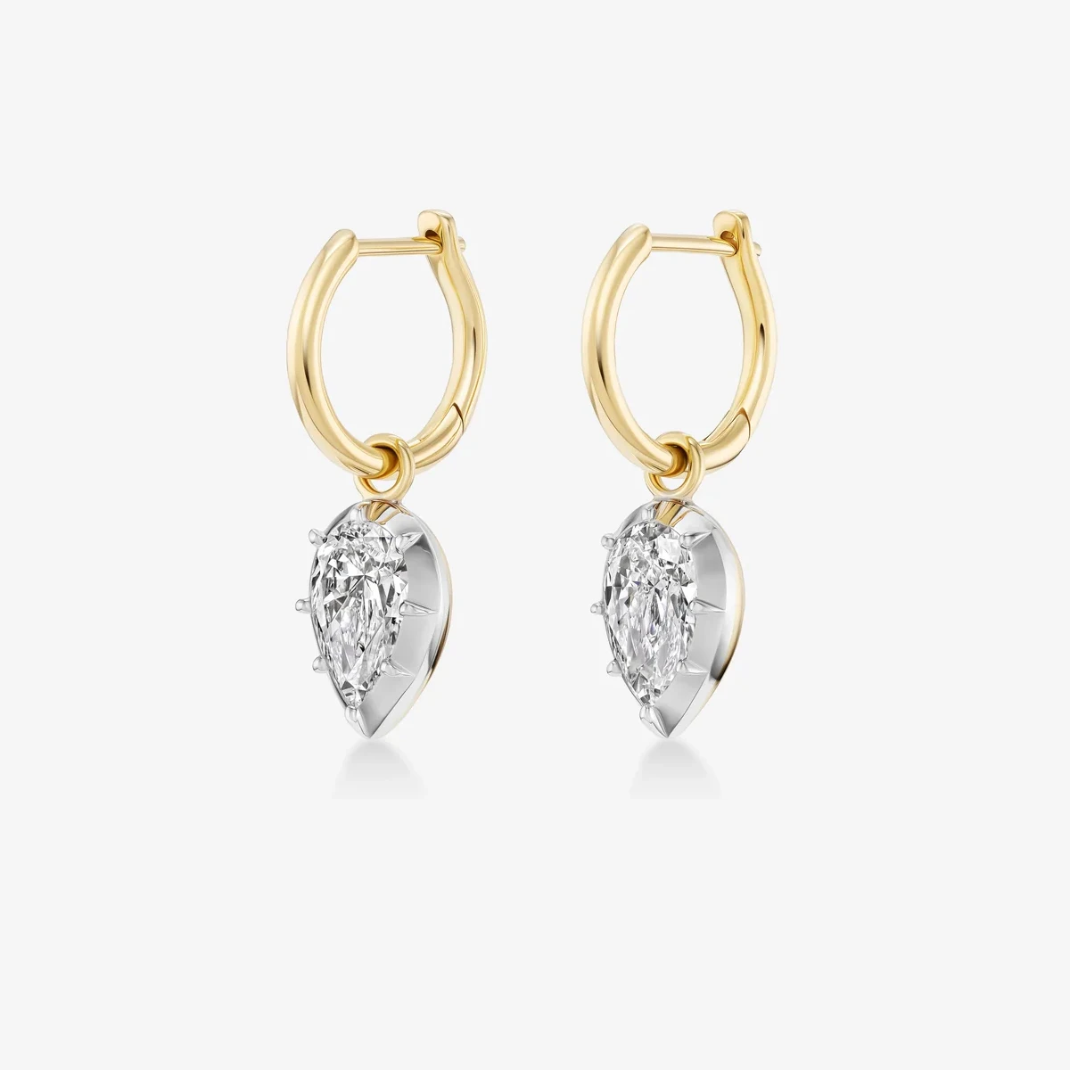 IGI Certified Pear Cut Lab Grown Diamond Earrings 9K/14K/18K Solid Gold Lab Created Diamond Earrings Fine Jewelry For Women