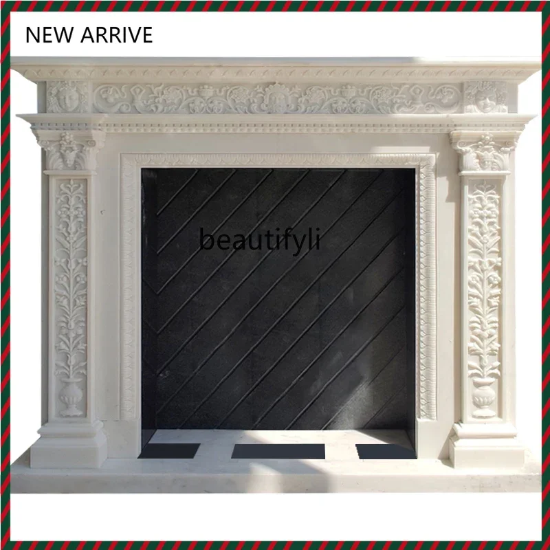 

KK32 Marble fireplace classical French stone fireplace living room decorative cabinet stone mantel