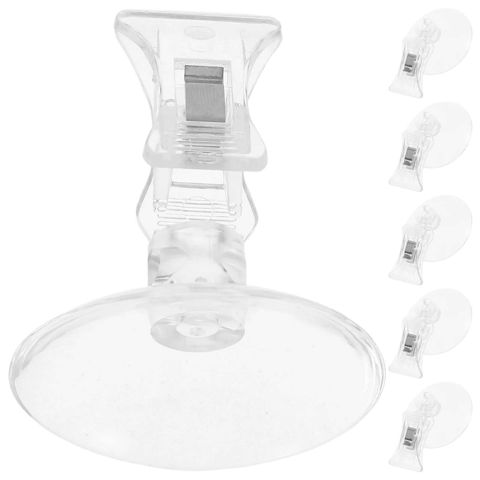 

6pcs Suction Cup Clips Clear Heavy Duty Hooks For Glass Multi-Use Display Clamps Advertising Sign Holders Retail Store Window