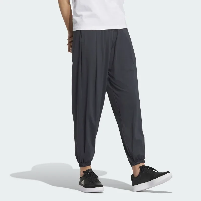 Adidas Thin Summer Fabric Elastic Waistband Cuffed Jogger Multi Cargo Pockets Travel TrousersJJ1338