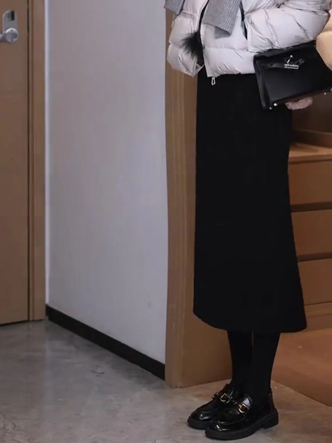 

Zhang Women's High Waist Tweed Skirt Bla Straight Cut Spring Autumn New Sle Ele Ladies Faion Skirts