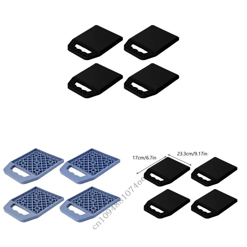 

Trailer Support Blocks with Patterned Contact Area & Handle for Extended Parking