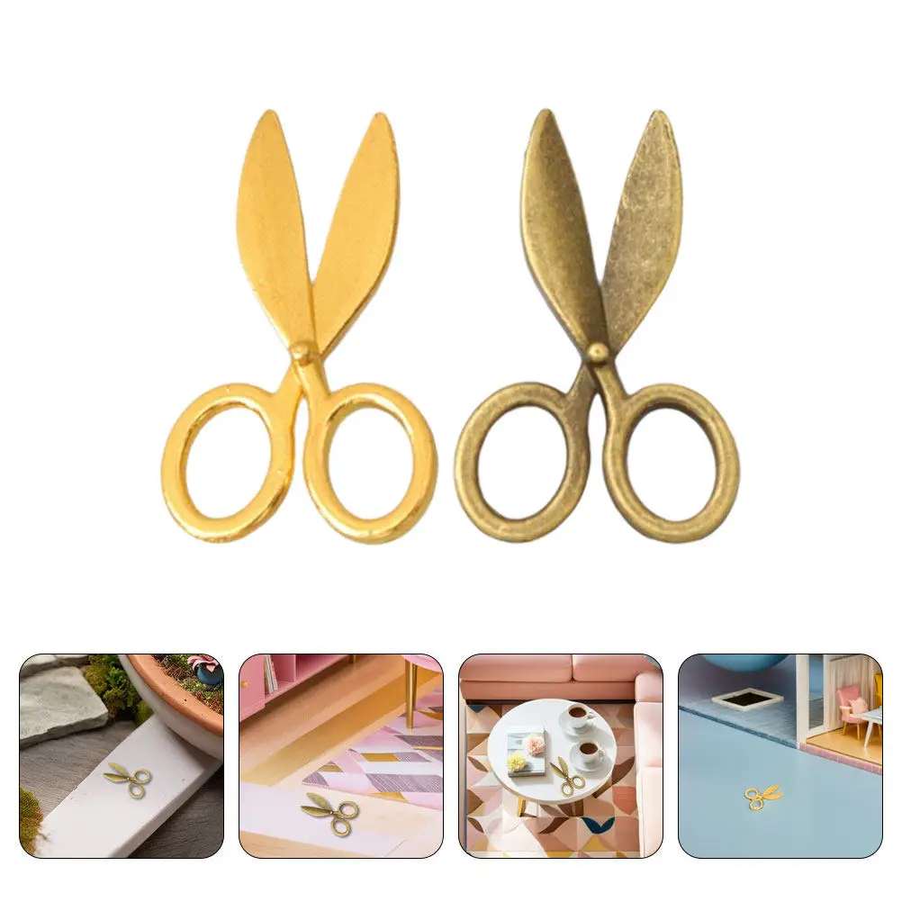 

40Pcs Realistic Miniature Metal Scissors Vintage Sewing Tools Tiny Accurate Crafting Accessories for Dollhouse Micro Landscape
