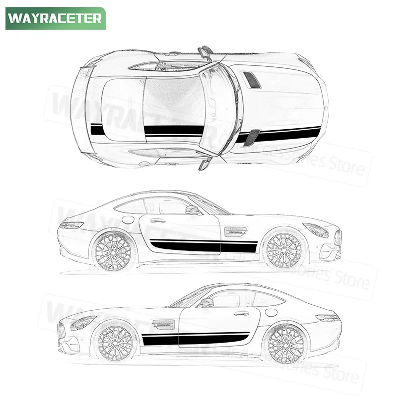 7 قطعة/المجموعة الباب الجانب المشارب ملصق هود سقف الجذع مائي لمرسيدس AMG GT 2-door C190 R Pro R190 C192 2025 GTS GTR GTC GT3