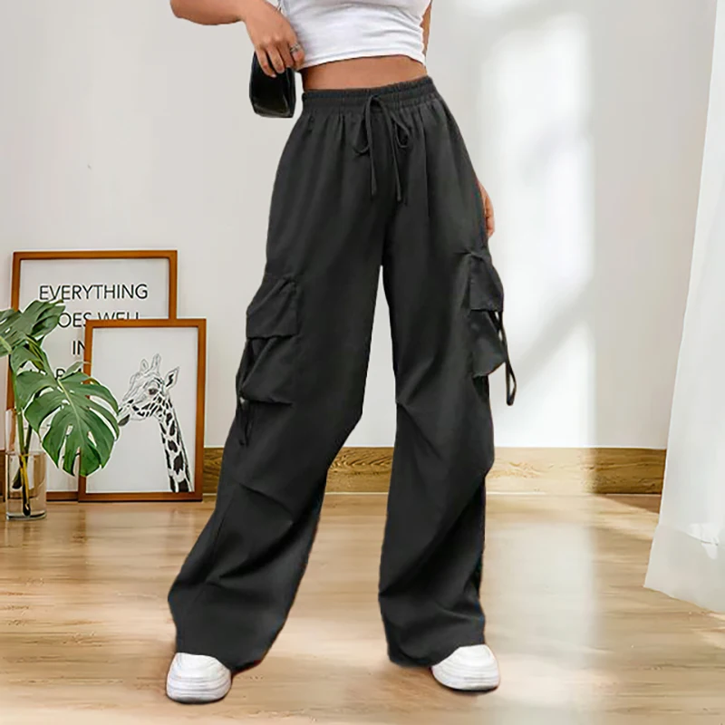 

Womens solid color casual fashion elegant decoration Japanese Korean European and American pants
