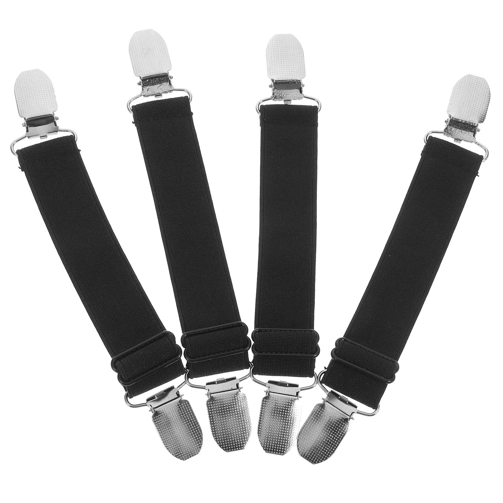 

4 Pcs Holders Trouser Clips Suspenders for Men Fixing Tool Elastic Man While Belt