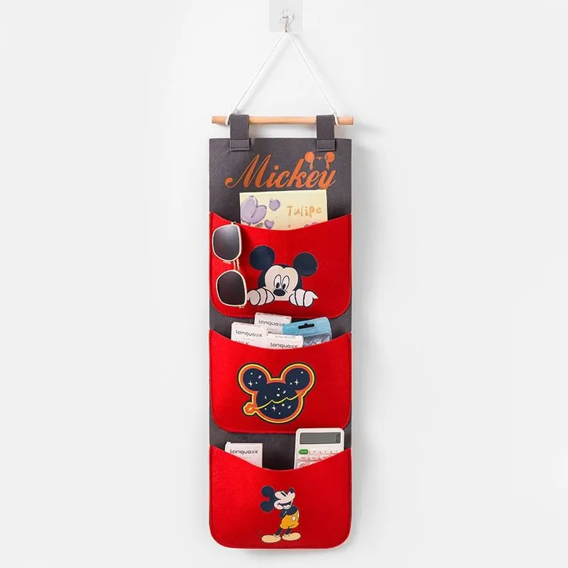 Pluszowa torba wisząca Cute Cartoon Mickey Minnie Dekoracja ścienna Torba do przechowywania zabawek Wisząca torba Wielokolorowa otwarta torba Wisząca torba ścienna