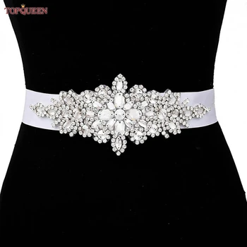 TOPQUEEN S01 frauen Gürtel Luxuriöse Braut Braut Schärpe Strass Applique Hochzeit Zubehör für Abend Party Abendkleid Kleid