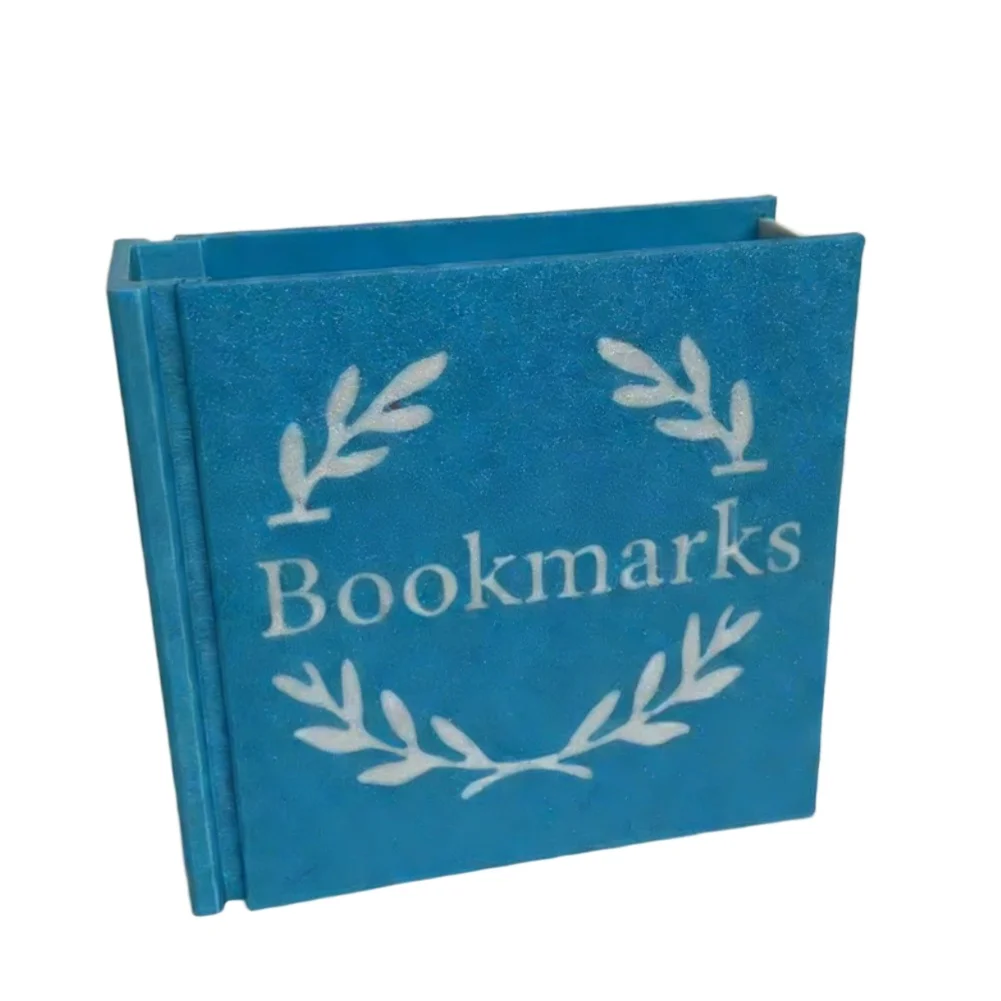 Plastic 3D Printed Bookmark Holder Desk Organizer for Books Pens Stationery Compact Desktop Decor Approx Size 9.8 3.2 9.6 cm