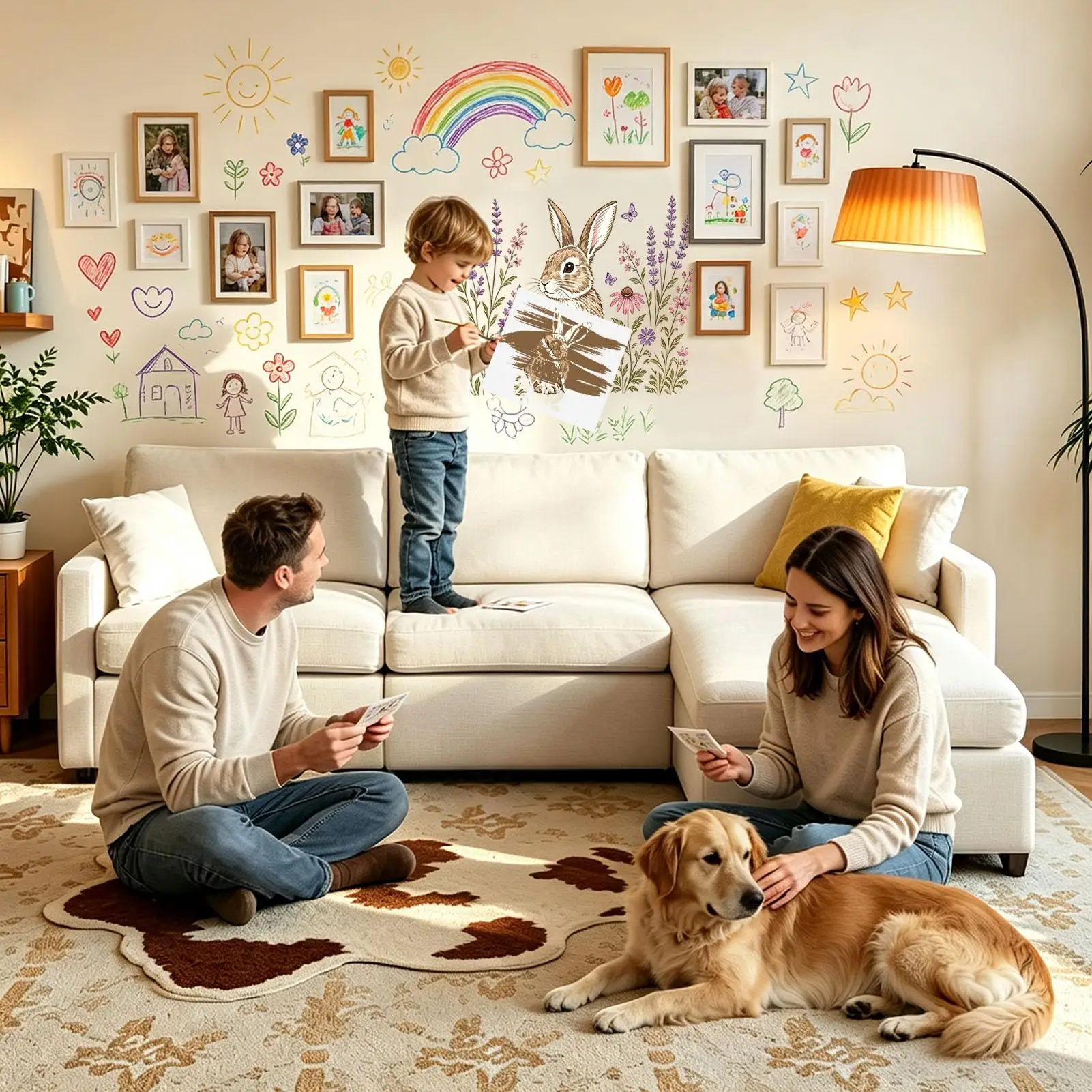 Flower Wall Stencil DIY Reusable Garden Decoration Stencils Wall Drawing Templates For Artists Homeowners Renters Painters Home