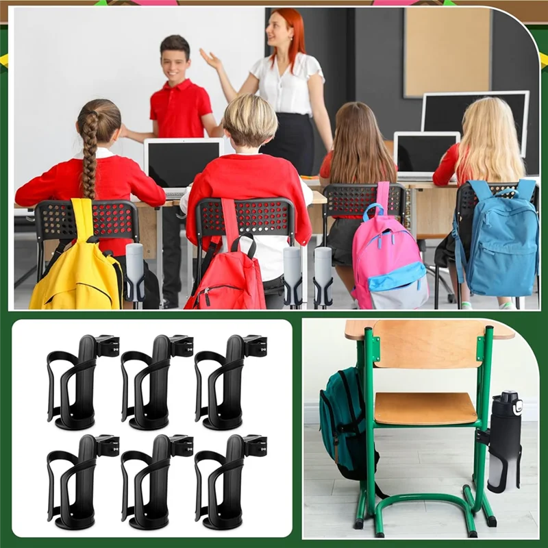 

BAAR-For Classroom Desk Water Bottle Holder 12 Pieces 360° Rotating Cupholder Back To School Gift