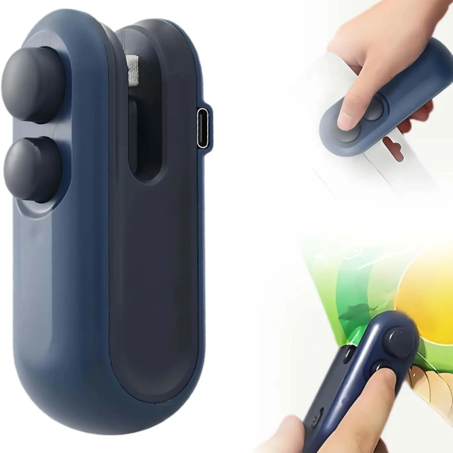 Mini Bag Sealer, 2026 Upgraded Portable Bag Resealer Handheld, Mini Bag Sealer with Cutter and Magnet, Vacuum Snack Bag Sealing Machine for Chips Plastic Bags Kitchen Gadgets