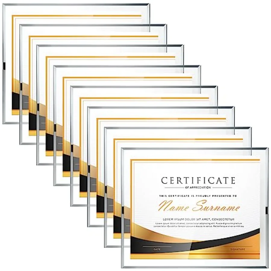 

Набор стеклянных рамок для сертификатов. Прозрачные рамки для фотографий 5x11 дюймов, оптом, для документов, дипломов, фотографий, наград, настольного размещения.