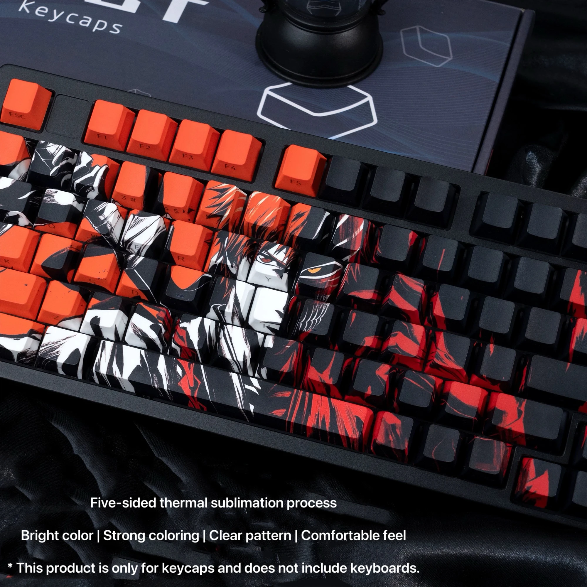 XVX "Shinigami Kurosaki Ichigo" колпачок для клавиш с боковой гравировкой, полупрозрачный оригинальный заводской термосублимационный материал из ПБТ, индивидуальный материал