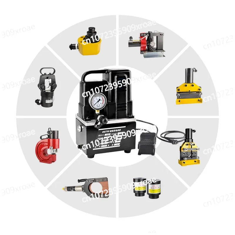 3L 220V 1200W High-Voltage Electric Pump Manual/Foot Switch Electric Hydraulic Pump Hydraulic Station QQ-700 2m Oil Pipe