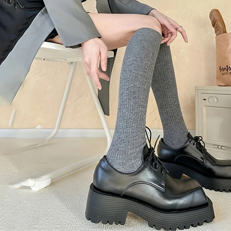 1/3 Paar Damen-Sommer-Socken, einfarbig, lange Röhrensocken, modischer College-Stil, schweißabsorbierend, atmungsaktiv, bequem, lässig – Detail 8