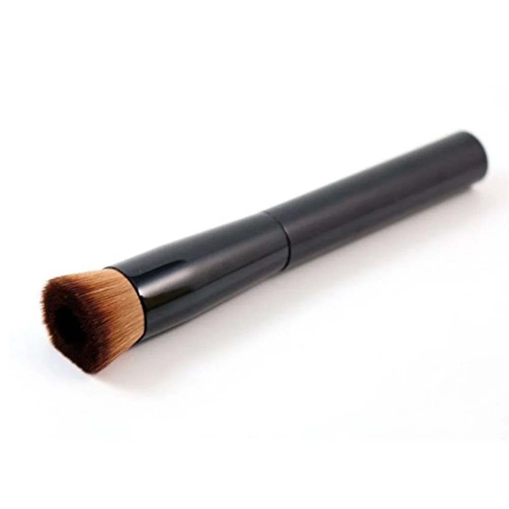 

Concave Face Liquid Foundation Brush Natural Wooden Handle Synthetic Hair Lightweight Portable Makeup Brush for Women