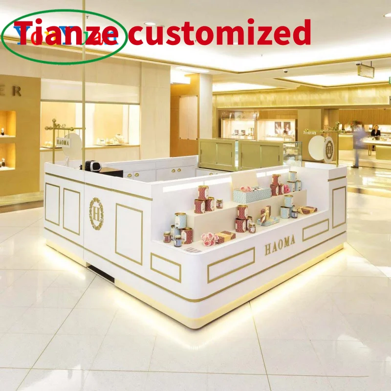 (Customized) luxury acrylic perfumes oil display shelf furniture perfume display rack light jewelry showcase display fra