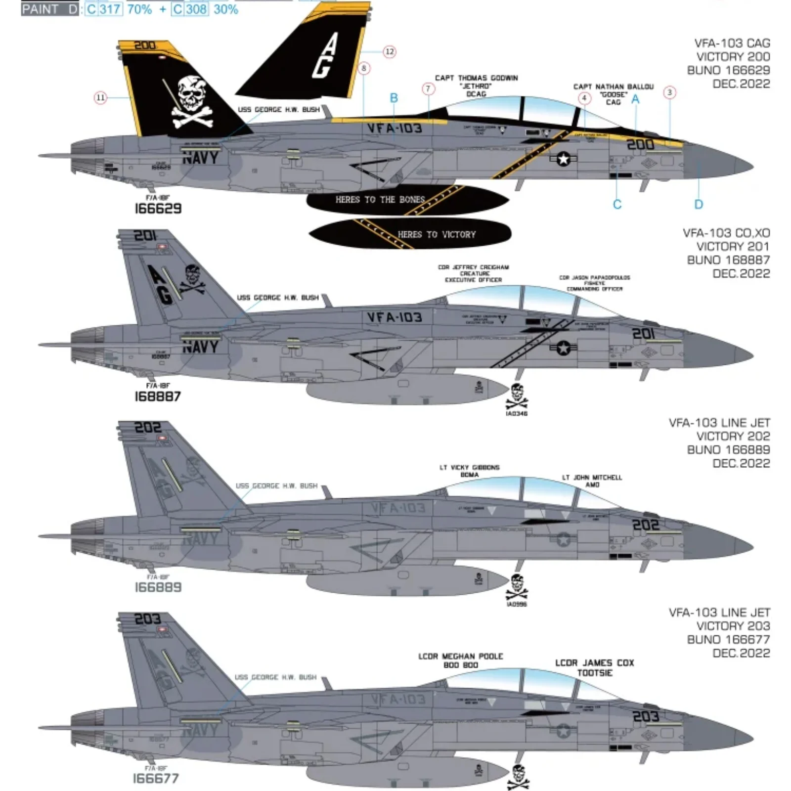 Galaxy G48072 1/48 VFA-103 Jolly Rogers F/A-18F Anthology 2022 Mask Decals for MENG LS-013 Airplane Model Hobby DIY