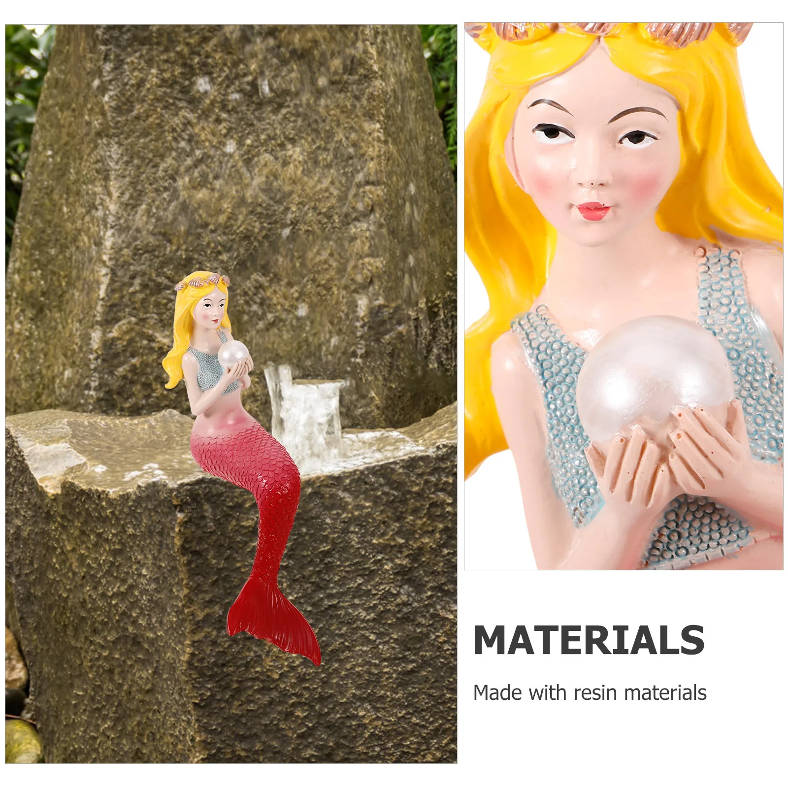 

1 Piece Resin Mermaid Decor Garden Yard Ornament Weather Resistant Sculpture for Outdoor Home Landscape Decoration
