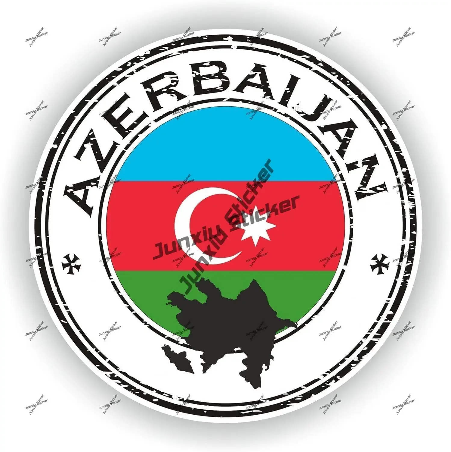 

Azerbaijan Seal Round Flag Sticker Coat of Arms of Azerbaijanis Emblem Decal for Car SUV Laptop Book Fridge Guitar Moto