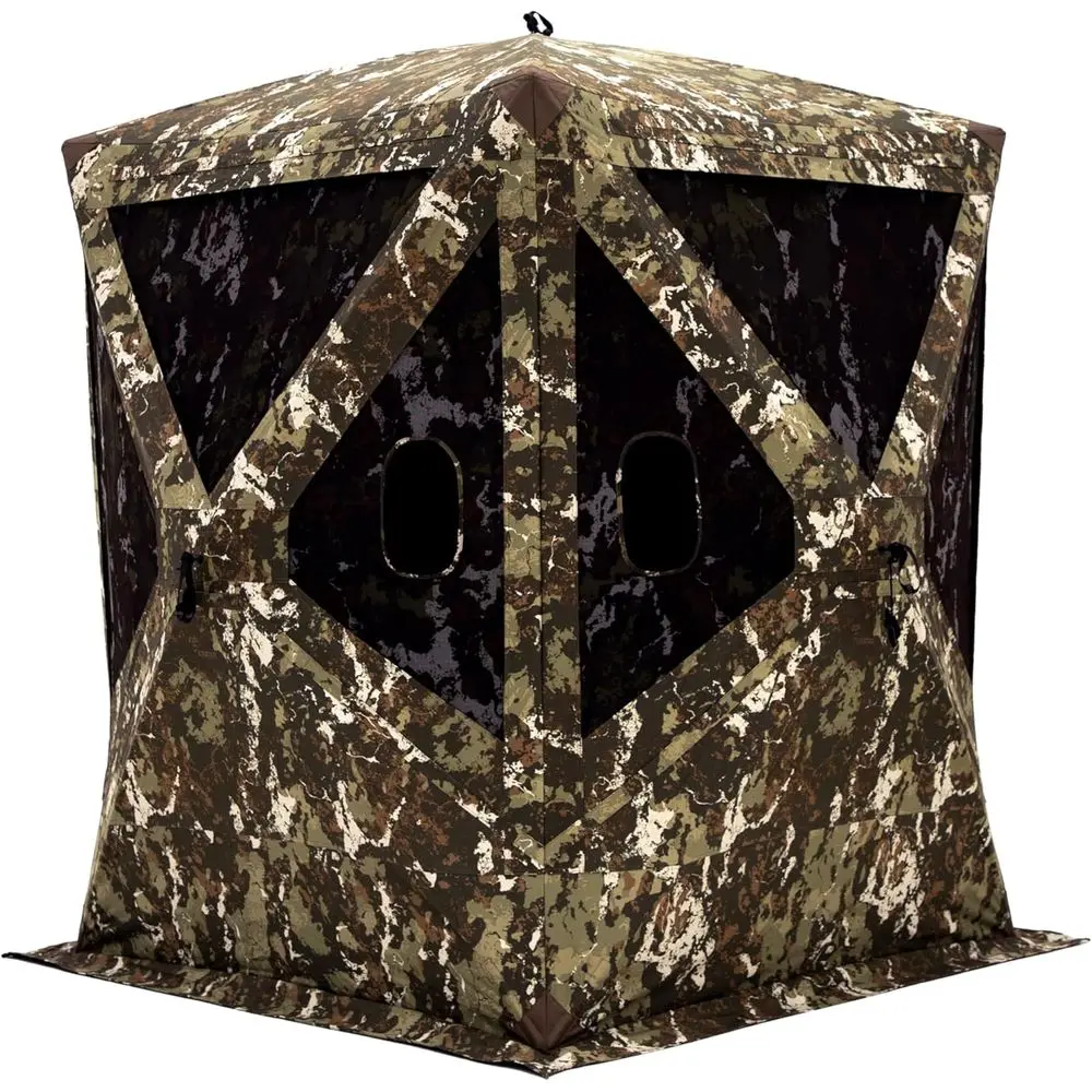 

Portable Hunting Blind for 2 People, Tall Hub, Shoot Standing, Low Profile, 80 x 75 x 75