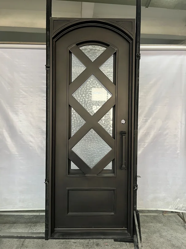 Customization Hot Selling Exterior Iron French Doors Simple Iron Door Design Wrought Iron Door