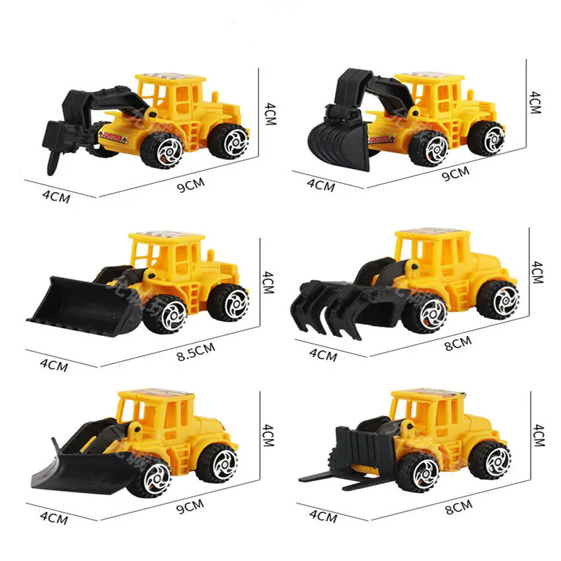 Mini Engineering Vehicle Cake Decorations Roadblock Sign Excavator Cake Topper Kids  Construction Car Birthday Party Favors