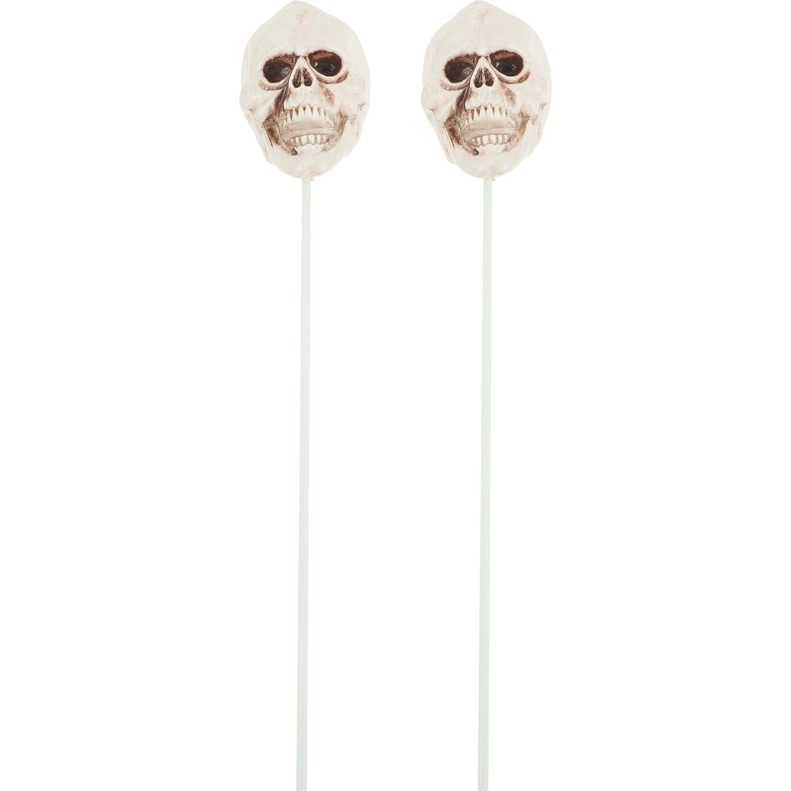 

2 Pcs Skull Decoration Park Garden Halloween Decorations Outdoor The Sign Yard Pvc