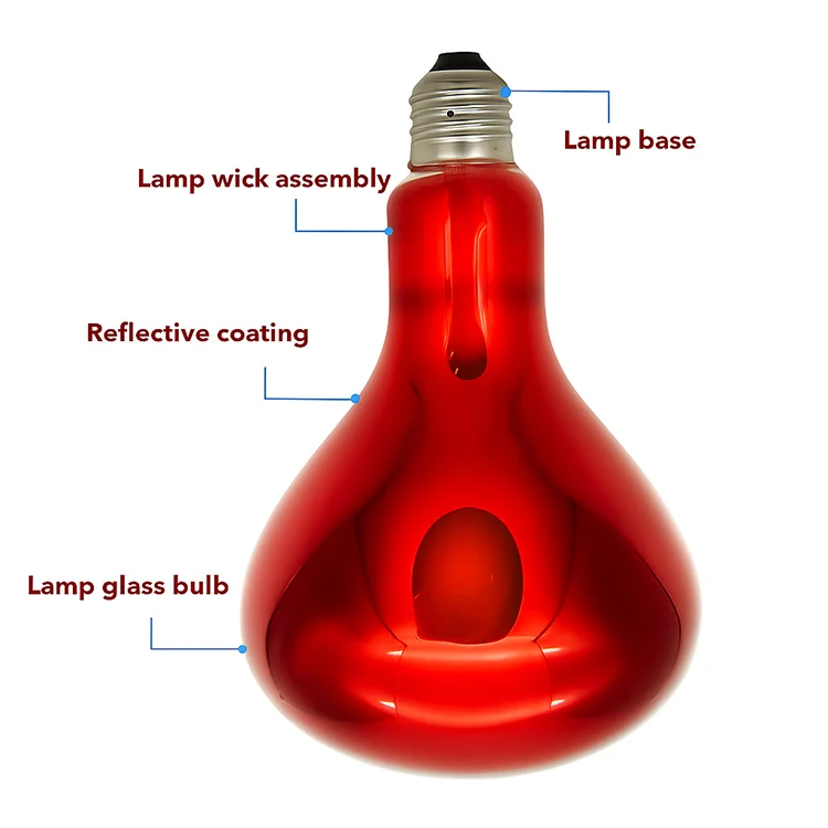 275W Glass Desktop Near Infrared Heat Lamp Bulb 110V/220V Therapy Light For Face Hands Feet Beauty Use E26/E27 Base