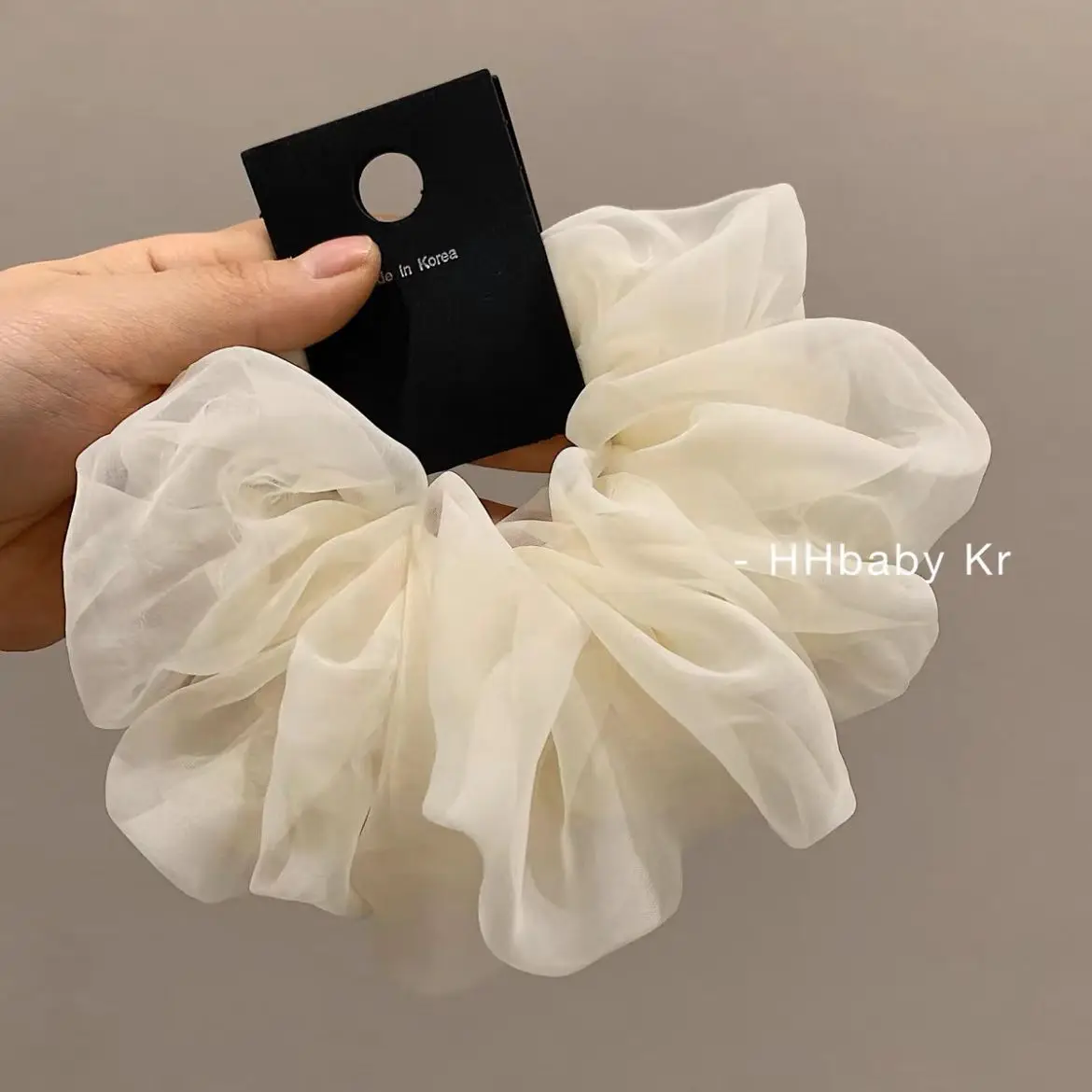 

French Scrunchies for Hair Yarn Silk Black Korean Fashion Hairstyle Elastic Hairties Large Size Rubberbands for Girls and Women