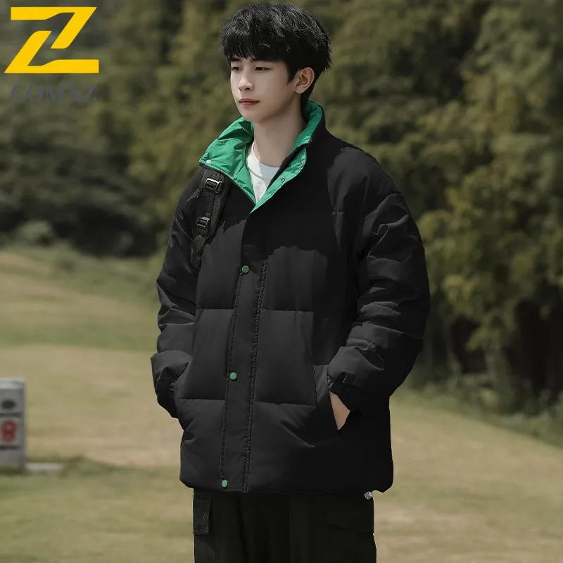 COMXZ Men Bread Jacket Brand Inner Skiing Trip Windproof Lightweight Hiking Winter Jacket Stylish Design Street Padded Jacket