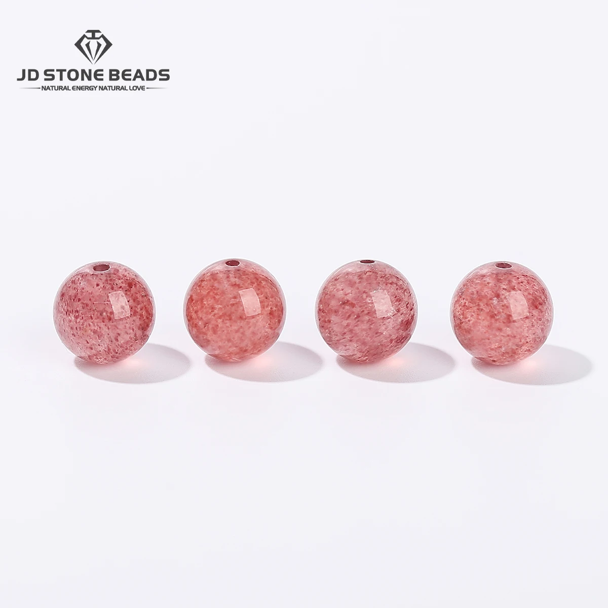 

10 Pcs/lot Natural Stone Strawberry Quartz Bead Round Loose Spacer Bead for Jewelry Making DIY Bracelet Necklace Accessory