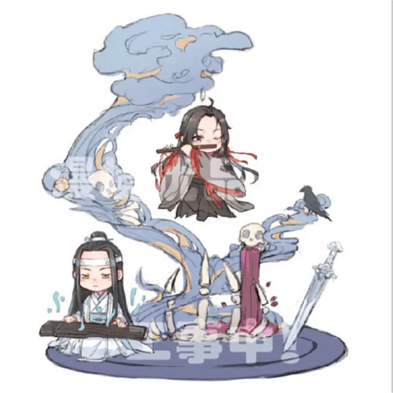 Nuevo gran maestro del cultivo demoníaco Wei wuxian Lan Wangji BL Mo Dao Zu Shi escena figura acrílica con soporte llavero regalos de navidad
