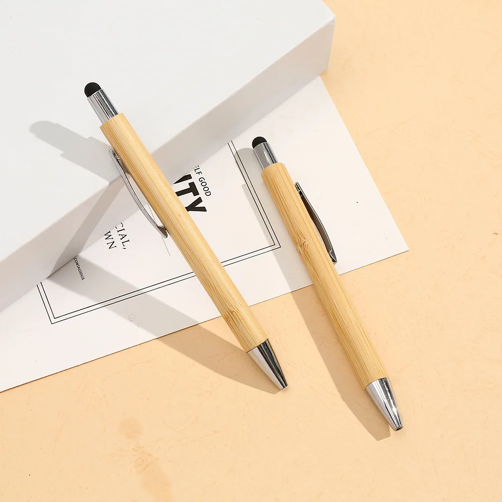 Bamboo Retractable Ballpoint Pen Engraving Wooden Pen Writing Office School Teacher Coworker Student Journal Graduation Gifts