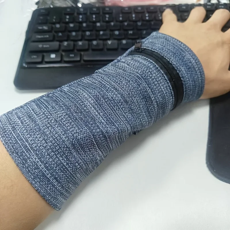 1pc Black Storage Bag for Neutral Wrist Supports Suitable for Fitness Running,Featuring a Zipper,Sweat-Absorbing Wrist Support ﻿ image 5