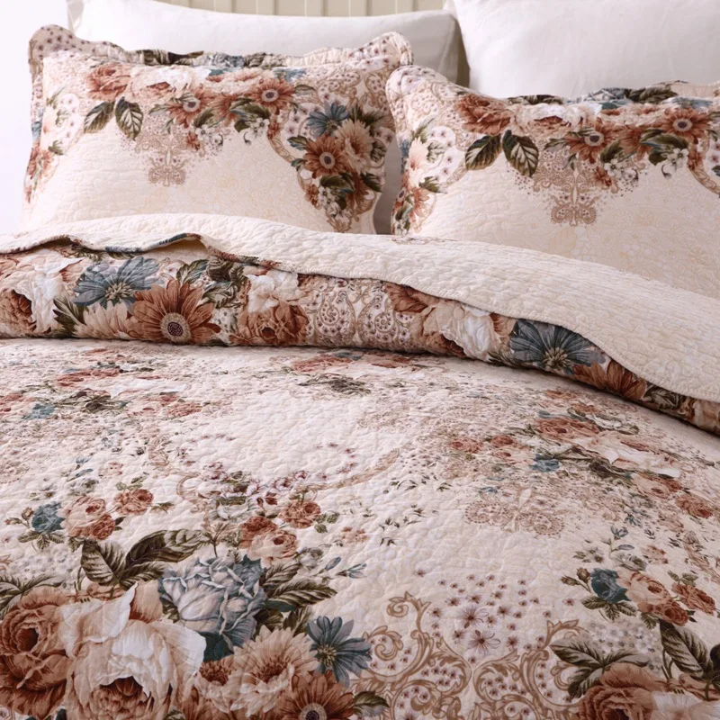 Soft Twill Cotton Quilt Set 3PCS Queen Size Bedspread on the Bed Summer Lightweight Quilted Blanket for Bed Coverlet All Season