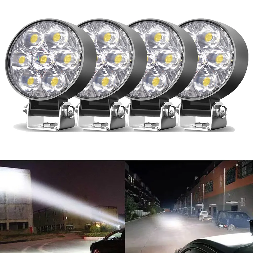 

2pcs 7LED Mini Square LED Work Light Off Road Auxiliary Modified Headlights Spotlights Flood Spot Lamp for Toyota Ford Truck SUV