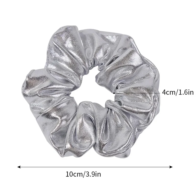 Coletero Metálico Plateado Y2K – Coletero Elástico de Tamaño Mediano, Diadema Dulce y Sencilla para Mujer, Accesorio Diario para el Cabello
