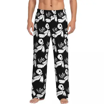 Özel baskı erkek Korns alternatif Metal Rock Band pijama pantolon pijama uyku salonu dipleri ile cepler