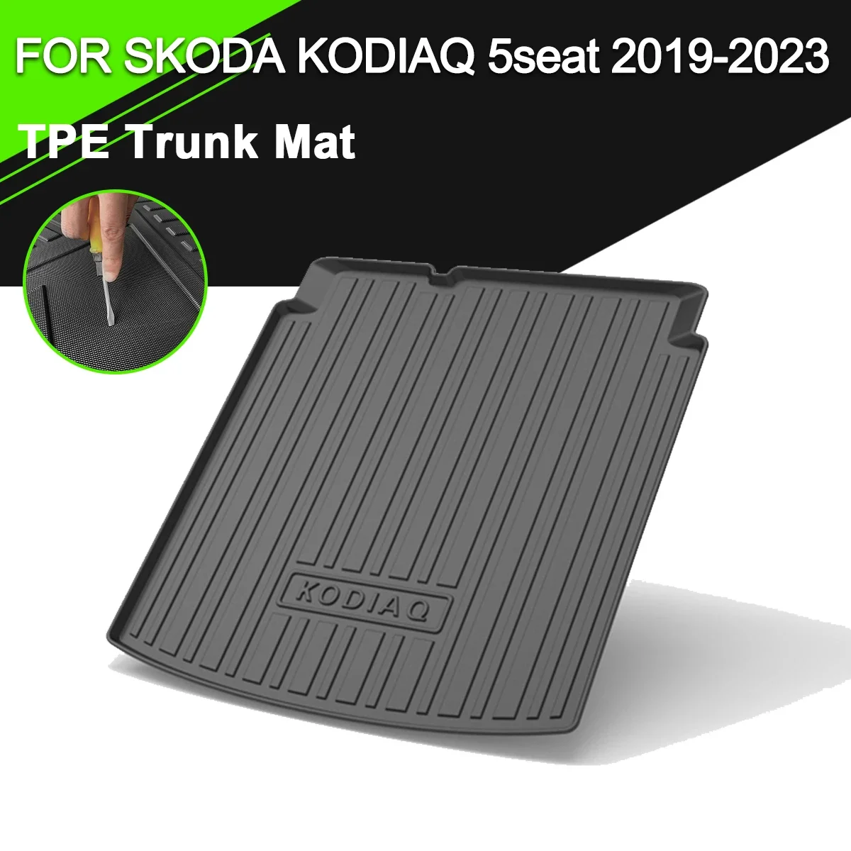 

Trunk Mat TPE FOR SKODA KODIAQ 5seat 2019-2023 Car Waterproof Non-Slip Rubber Cargo Liner Accessories