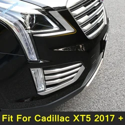 Stainless Steel Front Fog Light Lamp Cover Eyebrow Eyelid Garnish Trim Kit For Cadillac XT5 2016 - 2023 Car Exterior Accessories