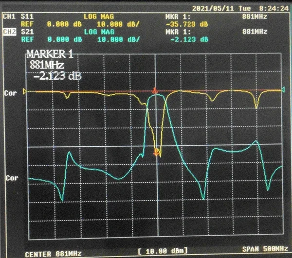 881MHz CDMA800 special ceramic dielectric bandpass filter, passband 868-895MHz