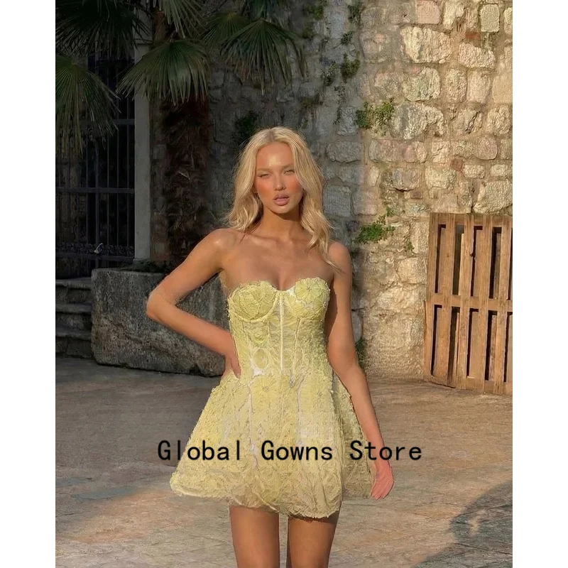 Stylish Floral Appliques Homecoming Dresses for Women Sweetheart Sleeveless Vestidos De Festa Cocktail Dress Customized