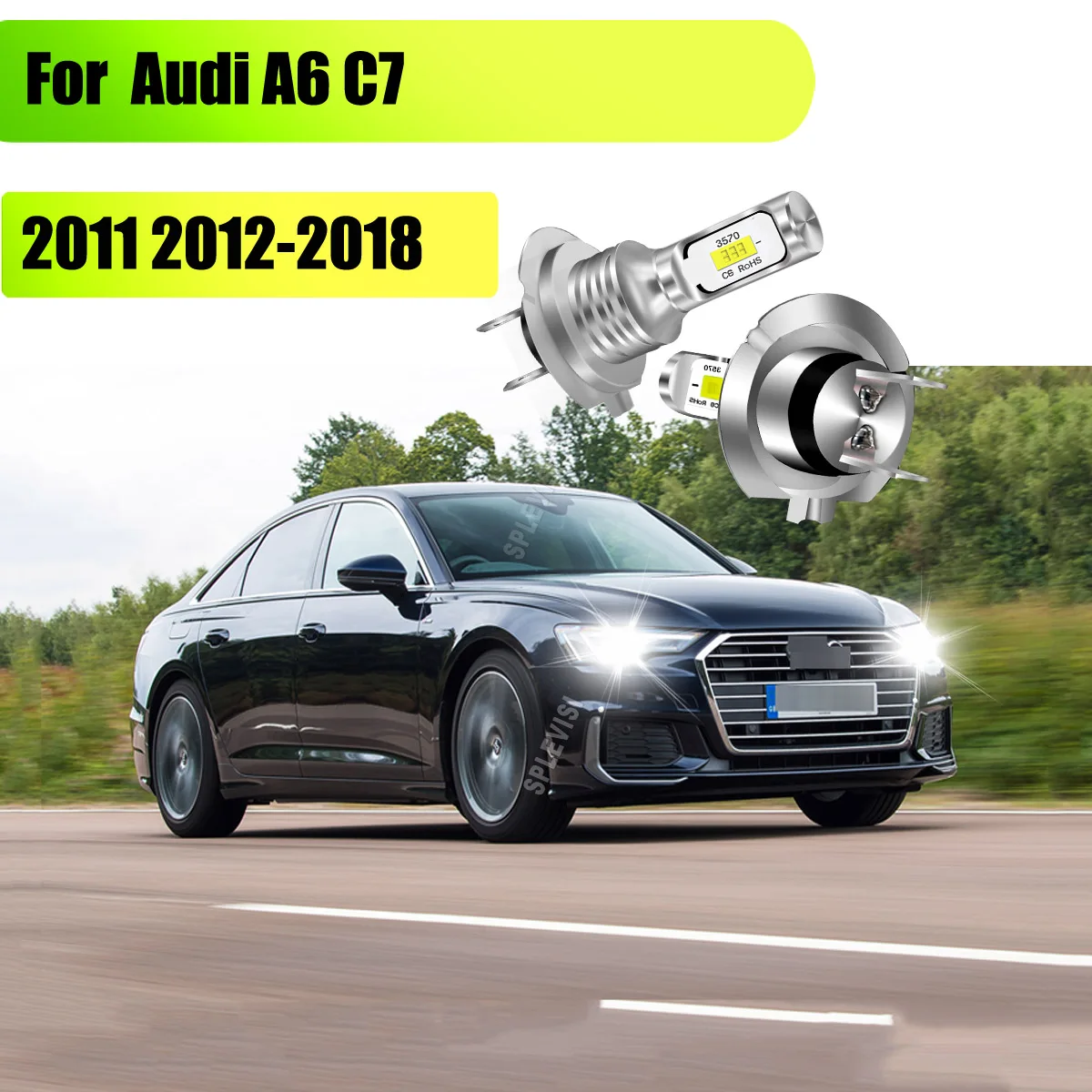 

LED 6000K H7 Headlight Low Conversion Bulb White no blinding glare For Audi A6 C7 2011 2012 2013 2014 2015 2016 2017 2018