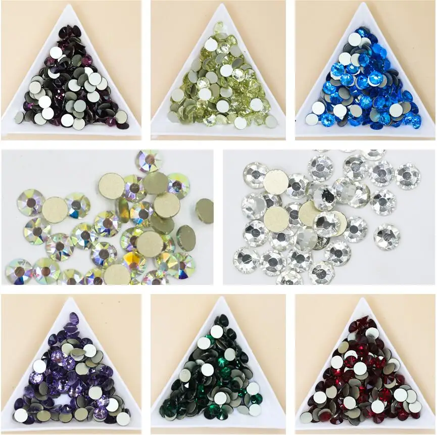 2088 Non Hotfix 8 Big 8 Small 16 Cuts DIY Strass Crystal Stick On Nails Flat Back Rhinestones For Nail Art /GarmentDecorations