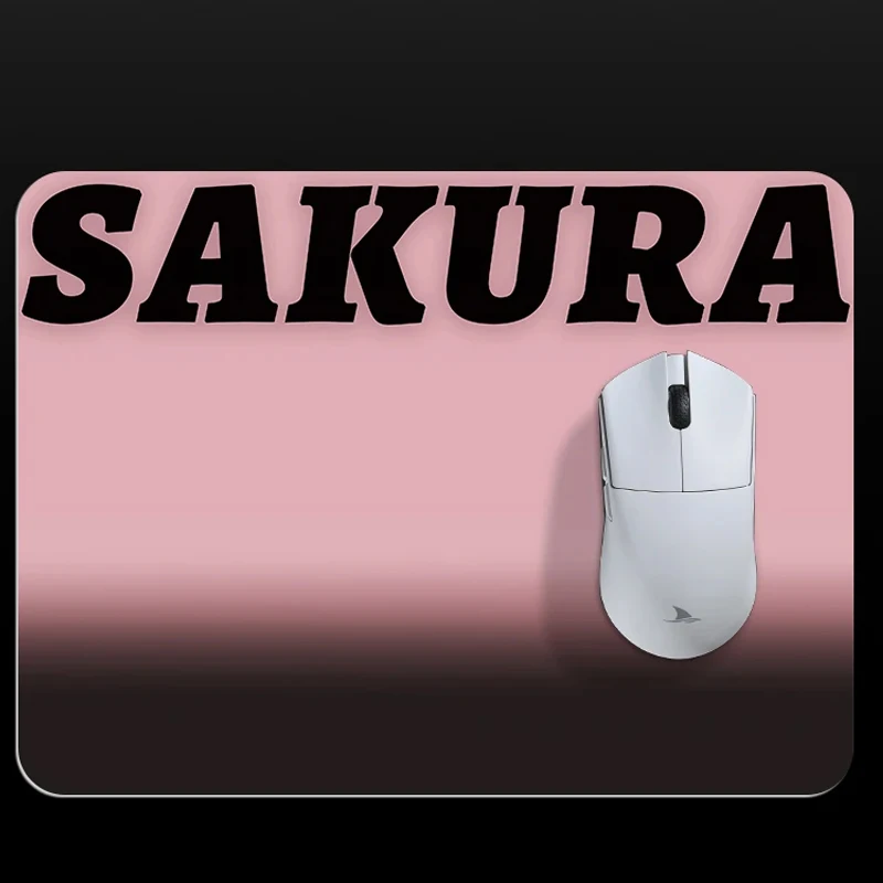 Sweet Pink English Glass Gaming Mouse Pad for FPS Game Desk Mat Computer Office Smooth Desk Pad Mousepad Gaming Accessories Gift