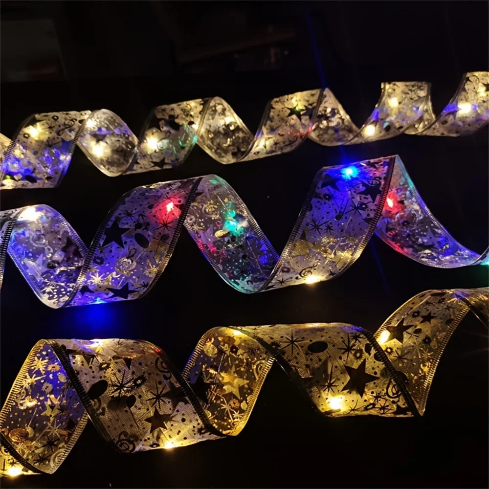 Indoor Christmas Tree Garland Lights Wedding Party LED Ribbon Fairy Lights String for Home Bedroom Decoration Battery Operated