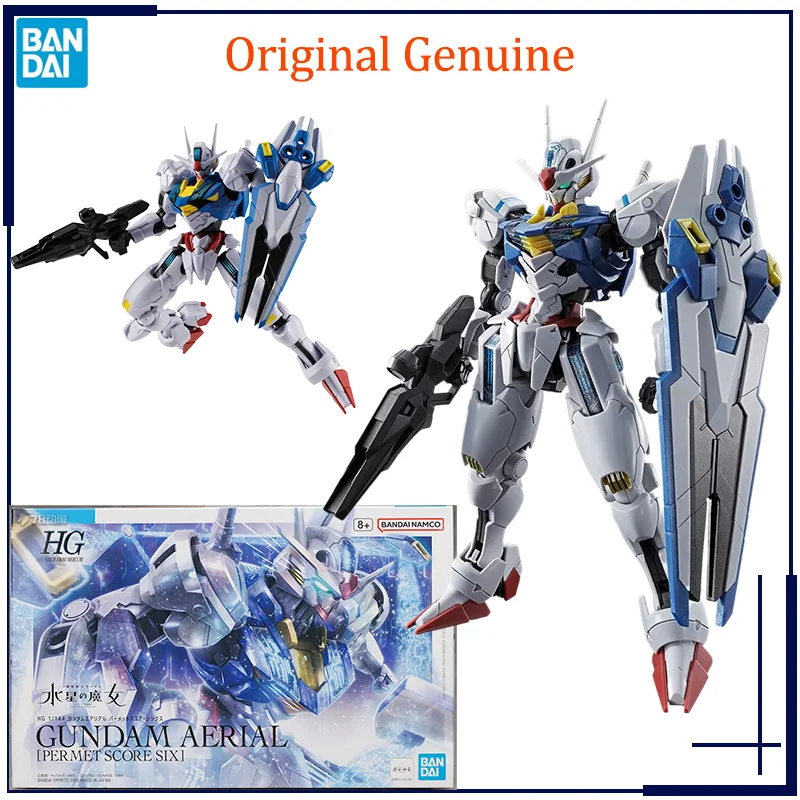 Original echt die hexe von mecury hg 1/144 gundam aerial [permet score sechs] bandai anime modell spielzeug action figur geschenke